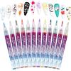 Mkitnvy 3D Nail Art Pen 12 Pezzi,Smalto Pennarello per Unghie,Nail Art Pen | Punta per Unghie,Nail Point Graffiti Punteggiatura Penna Disegno Pittura,Nail Art,Bellezza,Decorazioni,Manicure