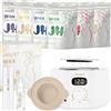 JHUST Set scaldamani grigio con 600 g di perle di cera e accessori completi, incluso spray dopocera, set di cera (bianco)