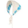 Wambere 1 bandana all'uncinetto, fascia per capelli, vintage, motivo floreale, stile rurale, sciarpa per capelli triangolare, per donne e ragazze, blu e bianco D