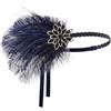 BABEYOND Fascia per capelli da donna anni '20, stile anni '20, stile Flapper Showgirl Charleston, grande Gatsby da donna, accessorio per carnevale, blu navy