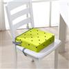 FANSU Rialzo da Sedia per Bambini Stampa di Anguria Comodo e Smontabile Cuscino Seduta per Sedia Cuscino Alzasedia con Cinghie Lavabile per Seggioloni Alza Sedia (Verde Matcha,32x32x8cm)