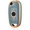 OFF WE GO Custodia Chiave Cover Chiave Guscio Chiavi per Opel Vauxhall Astra K Insignia B Zafira C Mokka Coprichiave Macchina Copri Chiavi Telecomando Auto Portachiavi, Oro Blu