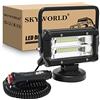 SKYWORLD 5 pollici 72W Faro da ricerca Led, Fari Led con Calamitato | Luce da Ricerca con Base Magnetica, Flood Luci di Lavoro 12V 24V per Auto Fuoristrada Off Road Camion 4x4 SUV ATV UTV Barca