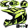 CMADJT Casco da motocross con occhiali maschera e guanti caschi integrali da moto fuoristrada per esterni cross country mountain bike per uomini donne adolescenti adulti, omologato DOT,Color F-M