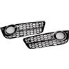 Artudatech Griglia paraurti Anteriore 2PCS Honeycomb Front Fog Lamp Cover Grille Grill Fit for Audi A5 2007-2011 (No Logo)