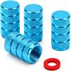 Ham-Hash Tappi per valvole in alluminio per pneumatici auto, universali, per auto, SUV, biciclette, camion e moto, resistenti sigillo ermetico, inserto Easy Grip, valvole Schrader, rosso (azzurro)