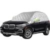 generico mezza copertura auto telo auto antigrandine Compatibile con Fiat 500 2007-2026,polvere,sole,gelo,antineve e antipioggia, protezione per tutte le stagioni(Silver)