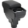 OYHCM Bracciolo Centrale per Opel Corsa D 2006-2014, Doppio Scomparto, Pelle Nera, Facile da Installare, Accessorio Auto Personalizzato