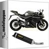 MOTOTOPGUN scarico completo omologato open arrow thunder in alluminio nero con fondello in carby compatibile con yamaha yzf r125 r-125 2017 2018 mototopgun 51503akn
