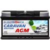 Electronicx AGM CARAVAN Edition 12V C100 120Ah Batteria Deep Cycle - Batteria di alimentazione senza manutenzione e resistente alle vibrazioni - 353×175×190mm - Camper, Solare, Barca,120 Ah