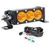 Willpower Barra LED Fuoristrada 6 Pollici 30W Fari 12V 24V Fila Unica Faretti IP67 Faro da Lavoro per Auto Trattore Camion 4x4 Barca ATV, Con Cablaggio, 3000K Ambra