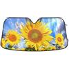 ODAWA Parasole per parabrezza auto, con girasole, cielo, nuvole, pieghevole, blocca i raggi UV