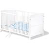 PINOLINO Letto per bambini Pinolino Viktoria, per materasso 70 x 140 cm, 3 barre rimovibili, parzialmente solido, bianco, trasformabile in letto per ragazzi, altezza regolabile