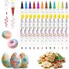 Treedoa Penne di Marcatore di Colorante Alimentare,12PC a Doppio lato di Qualità Alimentare,Coloranti Alimentari Pennarelli Comestibili per Decorare Torta,Biscotti,Fondant,Dolci,Uova di Pasqua,Pittura,Cottura