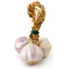 Riserva della Terra Aglio Rosso di Nubia - Intreccio ad Anello da 3 Bulbi - Calibro 50-55 mm - Aglio Siciliano Artigianale, Intenso e Aromatico - Coltivato in Italia, Ideale per Cucina Gourmet