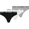 Karl Lagerfeld Donna Logo Brief (3 Pack) Black/White/Grey M
