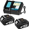 Goodexo 2X per Makita 18V 5,5Ah BL1850B compatibile per Makita caricabatterie 3A DC18RCT BL1850 BL1830B BL1830 BL1860B BL1860 BL1840 BL1835 BL1845 BL1820 e LXT-400 con indicatore LED