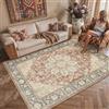 PureCozy Vintage Tappeto Salotto 160x230cm Rosso Blu Soggiorno Antiscivolo Lavabile in Lavatrice Tappeti Cameretta Bambino Grande Tapette Ufficio Lavanderia Pelo Corto Rug