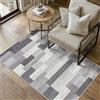 PureCozy Tappeto Salotto 80x150cm Grigio Moderno Tappeti Lavabile in Lavatrice Antiscivolo Grande Carpet Cameretta Scendiletto Camera da Letto Ufficio Pelo Corto Morbido Rug Geometrico Carpets