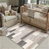 PureCozy Tappeto Salotto 120x170cm Beige Moderno Tappeti Lavabile in Lavatrice Antiscivolo Grande Carpet Cameretta Scendiletto Camera da Letto Ufficio Pelo Corto Morbido Rug Geometrico Carpets