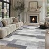 PureCozy Tappeto Salotto 200x300cm Grigio Moderno Tappeti Lavabile in Lavatrice Antiscivolo Grande Carpet Cameretta Scendiletto Camera da Letto Ufficio Pelo Corto Morbido Rug Geometrico Carpets