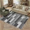 PureCozy Tappeto Salotto 120x170cm Nero Moderno Tappeti Lavabile in Lavatrice Antiscivolo Grande Carpet Cameretta Scendiletto Camera da Letto Ufficio Pelo Corto Morbido Rug Geometrico Carpets