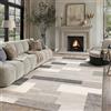 PureCozy Tappeto Salotto 200x300cm Beige Moderno Tappeti Lavabile in Lavatrice Antiscivolo Grande Carpet Cameretta Scendiletto Camera da Letto Ufficio Pelo Corto Morbido Rug Geometrico Carpets
