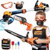 GeschenPark Giochi da Giardino per Bambini, Decespugliatore Giocattolo & Tagliaerba Bambini & Soffiatore Foglie con Suoni, Regalo Bambino 3-5 Anni Maschio Giochi per Bambini da Esterno