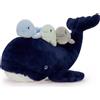 MorisMos Balena Peluche 50cm, Blu scuro Balena Mamma con 3 Cuccioli, Grande Realistico Morbido Dolce Giocattolo di Peluche Regalo per Bambini Compleanno Natale Deco