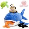 MorisMos Gigante Squalo balena Peluche Giocattolo Morbido, 60 Cm Mamma Con 5 Cuddly Bambino All'Interno, Animale Pieno In Peluche, Kawaii Regali Per Bambini Compleanno Festa Deco
