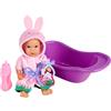 Simba New Born Baby Bathfun Baby - Bambola da bagno (12 cm) con funzione di bere e bagnato, vasca da bagno, accappatoio, ciuccio e bottiglia, per bambini dai 3 anni in su