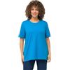 Ulla Popken, Donna, Taglie Grandi, t-Shirt, Linea A, Girocollo, Mezza Manica, Blu Zaffiro, 68 IT/70 IT