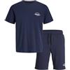 JACK & JONES Tee Shorts Set Jjbrandon-Pantaloncini da tè MP, Blazer Blu Marine, S Uomo