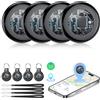 Tukio Air Tracker Tags 4 Pezzi, Smart Finder Localizzatore Supporto solo iOS, Batteria Sostituibile, Smart Tracker Localizzatore per Chiavi/Portafoglio/Bagagli/Valigie, Bluetooth Trova oggetti Nero