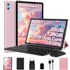 DEERTiME 2026 Tablet Android Gemini AI, Tablet 10 Pollici, 20GB RAM+128GB ROM/TF 2 TB, Octa-Core, WiFi 6, Batteria 6000mAh, BT5.0, GMS, Widevine L1, Tablet Touch 2 in 1 con Tastiera Mouse e Custodia - Oro rosa