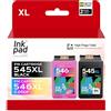iNKPAD PG-545XL CL-546XL PG545 CL546 XL Cartucce per stampanti Canon 545 546 XL PG 545XL CL 546XL Cartucce per Pixma MX490 MX495 TR4550 TR4551 MG2550s MG2555s TS3150 TS3151 (1 Nero 1 Colore)