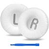 Linkidea Cuscinetti auricolari di ricambio per cuffie JBL JR300/300BT, T 450BT/ 500BT, Tune 500/500BT/510BT, cuscinetti auricolari (similpelle/bianco)