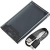 FUANA Custodia trasparente per hard disk da SATA a USB C da 6,3 cm, ad alta velocità, 5 Gbps, trasferimento dati, portatile, per Windows, Mac, Linux (grigio)