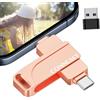 CONNUMY 128GB Chiavetta USB per Phone Memoria Esterna per il Backup di Foto e Video Senza App,3 in 1 Chiavetta USB Pen Drive Compatibile con Phone/Pad/Android/PC