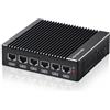 Sharevdi Micro Firewall Appliance, Mini PC senza ventola, Intel N3700 4Cores/4Threads, 6X Intel 2.5 GbE i226-V LAN, AES-NI, Router Rete Sicurezza USB3.0/VGA/HD DDR3 8GB SSD 128GB