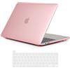 TECOOL Cover compatibile con MacBook Pro 16 Pollici 2020 2019 (A2141) con Touch Bar, Custodia Rigida Protettiva Sottile in Plastica e Copritastiera UE, Cristallo Fucsia
