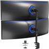 VIVO STAND-V202R - Supporto da scrivania per monitor ultra ampio, per schermi fino a 49, supporto regolabile extra alto, resistente, supporta 20 kg per schermo, colore: nero
