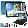 Dghrti Tablet 10 Pollici Android, 22GB RAM+ 128GB ROM (Expandable 1TB TF), 8000mAh, 8-Core, WiFi 5G, Corpo in Metallo, Widevine L1, Tablet con Tastiera e Mouse - Blue