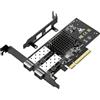 VIMIN Scheda di Rete PCIe SFP+ da 10 GB con Doppia Porta SFP+ da 10 Gbps, Chip 82599(X520-DA2), VIMIN 10G Compatibile con Windows 7/8/10/11/Linux/VMware, Compatibile con PCI Express X8 e X16