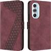 OKZone Cover per Motorola Moto Edge X30/Edge 30 PRO/Edge Plus 2022, Custodia a Libro in Pelle Protettiva Folio Portafoglio con Chiusura Magnetica e Slot per Carte Wallet Case Flip Cover (Rosso)