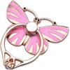 ISKIP Supporto per anello per telefono cellulare con strass lucido, motivo a farfalla, con anello in metallo girevole, con fibbia in metallo, per iPhone e smartphone Android (rosa)