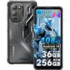 Blackview FORT 5 Rugged Smartphone Android 16, 36GB+256GB/TF 2TB telefono Al, 6.78 FHD+120Hz, 108MP+50MP Visione notturna, 5000mAh Ricarica wireless 15W, Telefono indistruttibile IP69K/NFC/OTG/Nero