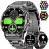 CHOOSETIME Militare Smartwatch Uomo, 1,43 Display AMOLED con Chiamate Bluetooth, 3 Cinturini, Impermeabile IP68, Monitoraggio della Frequenza Cardiaca/Sonno, 120+ Modalità Sportive Android e iOS, Nero