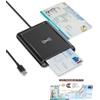 ROCKETEK USB-C Lettore CIE 3.0 NFC Identita Elettronica e Tessera Sanitaria Italiana | Lettore Smart Card Firma Digitale per Contatto e Contactless CIE/CRS/CNS,Lettore Carta d'Identità con PC Windows10 e 11 Linux