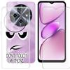 BUNALFaa Custodia per Oukitel C5 (6.52) + con Vetro Temperato Protezioni schermo, Case Antiurto Antiscivolo Morbido Cover Transparent Silicone Bumper Protettiva -Non disturbarmi